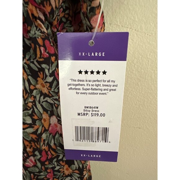 NWT BB Dakota by Steve Madden Ditsy Floral Boho Dress size XXL Sheer Cottage - Picture 6 of 8
